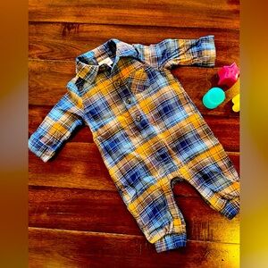 Cat & Jack Blue and Orange Plaid One Piece